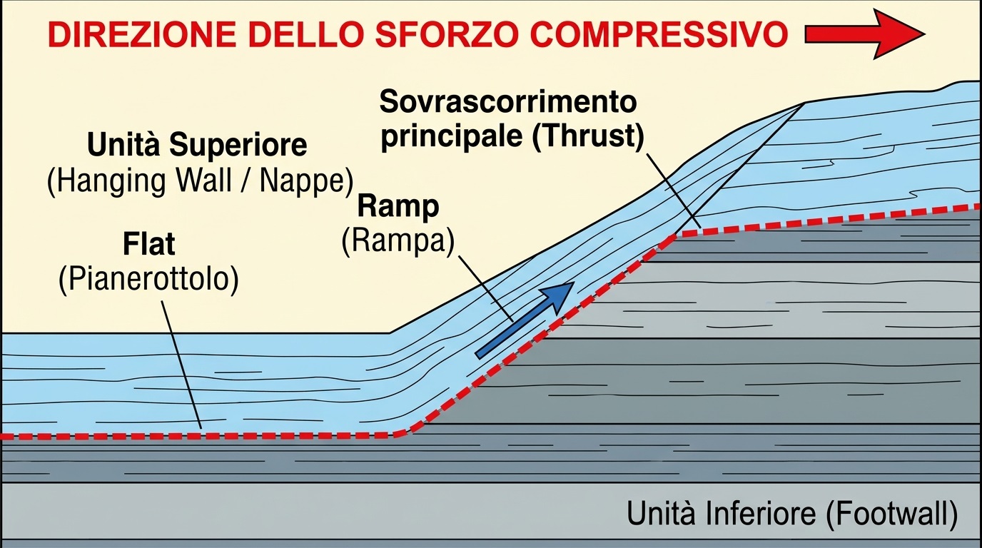 Geometria del Sovrascorrimento: Flat, Ramp e Unità Tettoniche